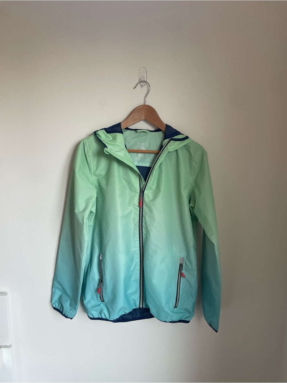 Kids Lightweight Mint Green Raincoat with Hood